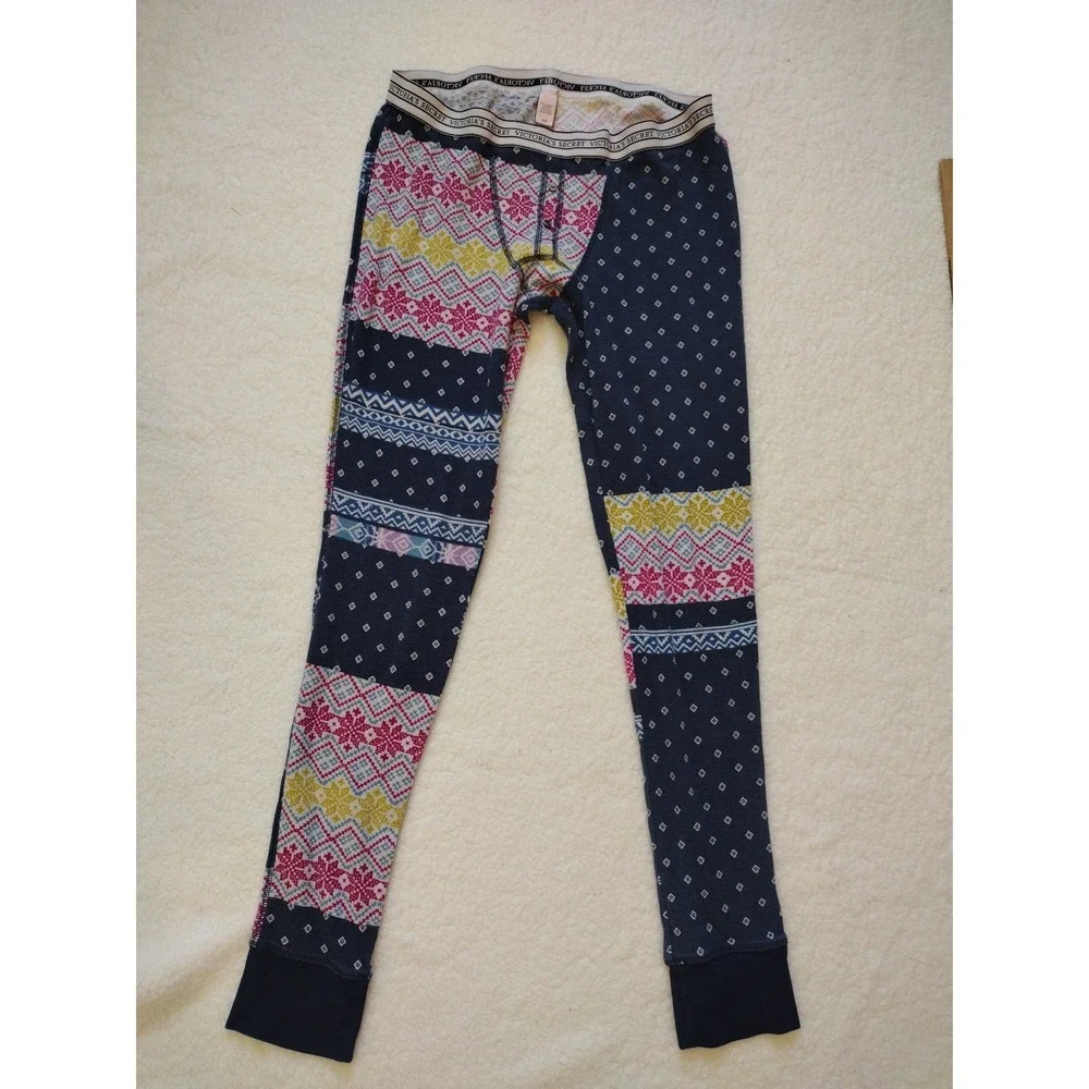Victoria‎ Secret Pajamas Pants Woman's Medium Multicolor Elastic Waist Mid Rise